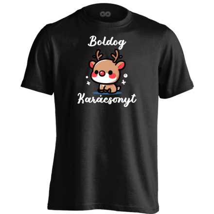 Baby Rudolf karácsonyi férfi póló (fekete)
