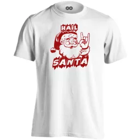 Hail Santa! karácsonyi férfi póló (fehér)