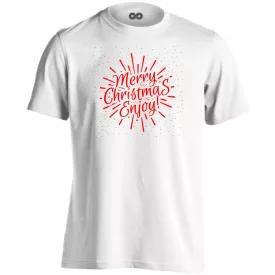 Enjoy Christmas karácsonyi férfi póló (fehér)