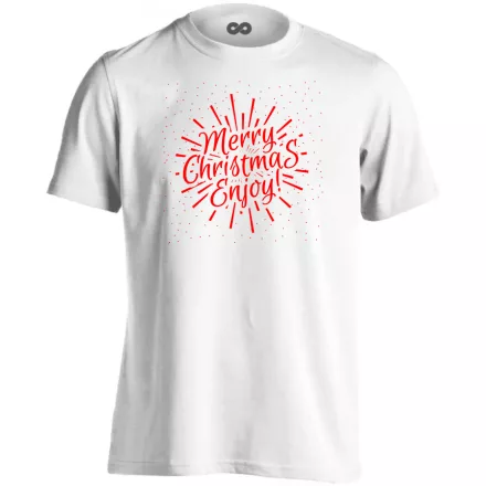 Enjoy Christmas karácsonyi férfi póló (fehér)
