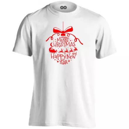 Masnis dísz karácsonyi férfi póló (fehér)