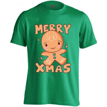 Mézeskalács fiú karácsonyi férfi póló (zöld)