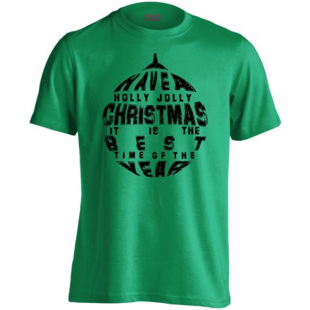 Karácsonyi gömb férfi póló (zöld)