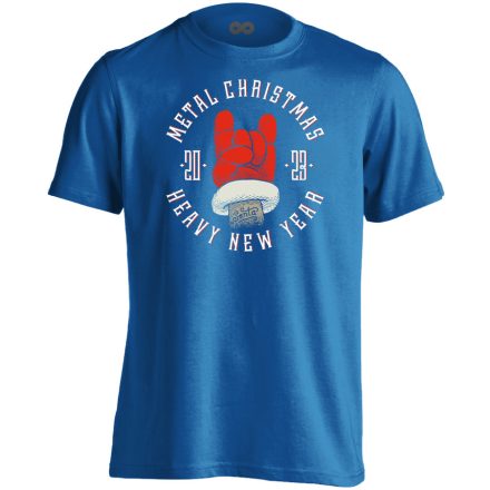 MetalChristmas karácsonyi férfi póló (kék)