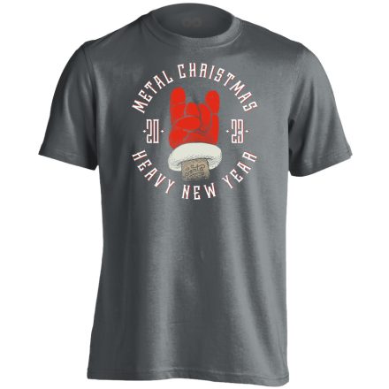 MetalChristmas karácsonyi férfi póló (szénszürke)