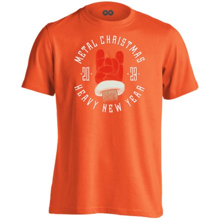MetalChristmas karácsonyi férfi póló (narancssárga)