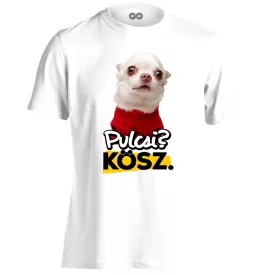 PulcsiKöszi karácsonyi férfi póló (fehér)