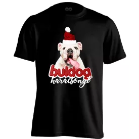 BuldogKarácsonyt karácsonyi férfi póló (fekete)