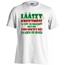 Láászt krisztmösz karácsonyi férfi póló (fehér)