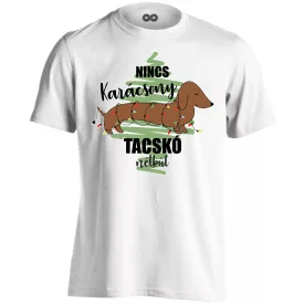   Nincs Karácsony tacskó nélkül karácsonyi férfi póló (fehér)