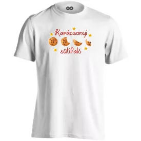 Karácsonyi sütifaló karácsonyi férfi póló (fehér)