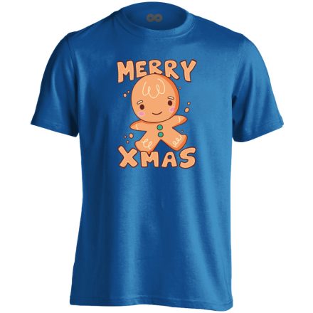 Mézeskalácsos karácsonyi gyerek póló(kék)