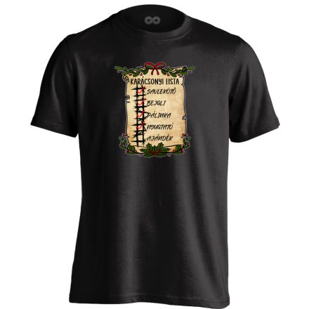 Karácsonyi lista karácsonyi gyerek póló(fekete)