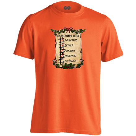 Karácsonyi lista karácsonyi gyerek póló(narancssárga)