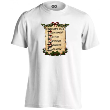 Karácsonyi lista karácsonyi gyerek póló(fehér)