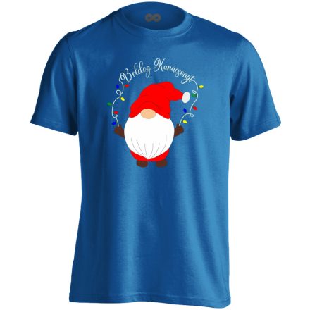Gnómolós karácsonyi gyerek póló(kék)