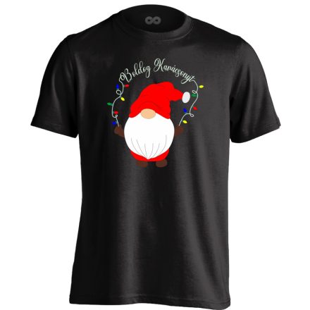 Gnómolós karácsonyi gyerek póló(fekete)