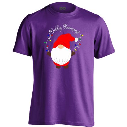 Gnómolós karácsonyi gyerek póló(lila)