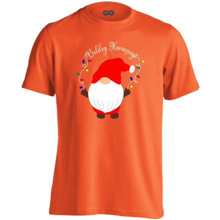 Gnómolós karácsonyi gyerek póló(narancssárga)