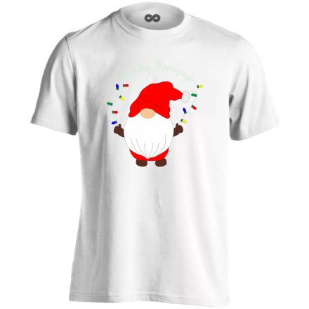 Gnómolós karácsonyi gyerek póló(fehér)