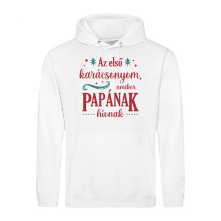 Az első karácsonyom, amikor Papának hívnak karácsonyi pulóver(sarki fehér)