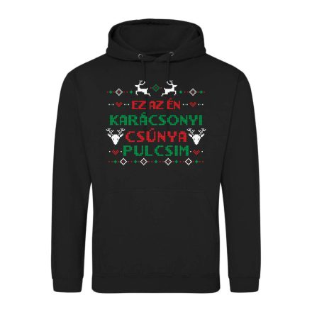 Csúnya pulcsi karácsonyi pulóver(jet fekete)