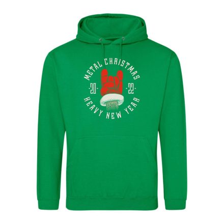 Metál Mikulás karácsonyi pulóver(kelly zöld)