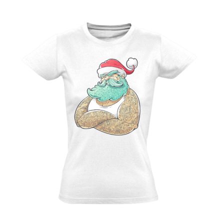 GanxtApó karácsonyi női póló (fehér)