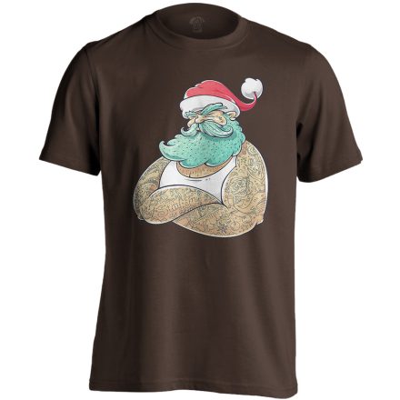 GanxtApó karácsonyi férfi póló (csokoládébarna)