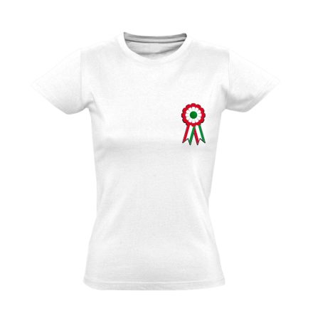 SzínMagyar március 15-i kokárdás női póló (fehér)