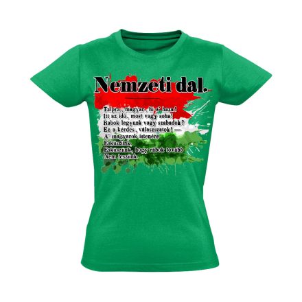 Nemzeti Dal március 15-i női póló (zöld)