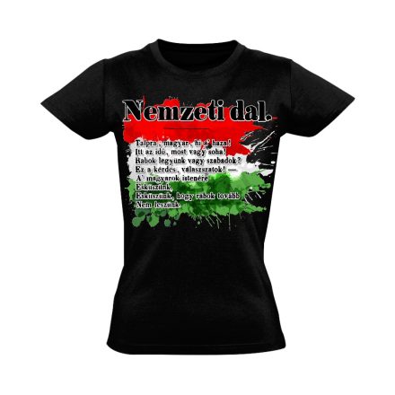 Nemzeti Dal március 15-i női póló (fekete)