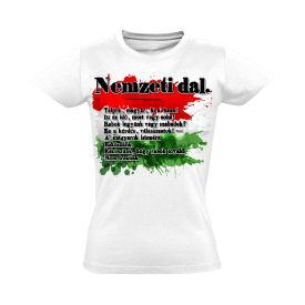 Nemzeti Dal március 15-i női póló (fehér)