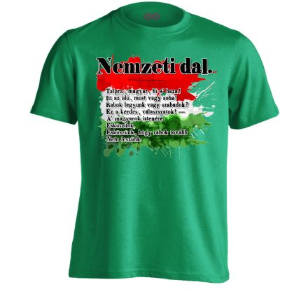 Nemzeti Dal március 15-i férfi póló (zöld)