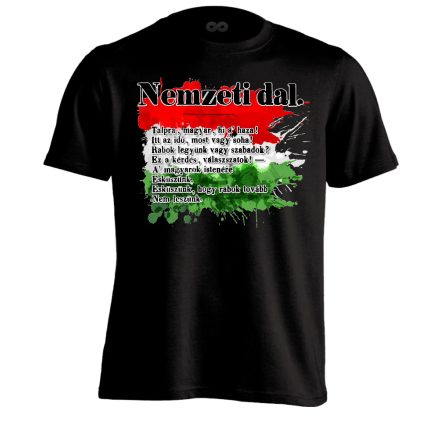 Nemzeti Dal március 15-i férfi póló (fekete)