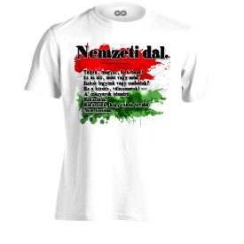 Nemzeti Dal március 15-i férfi póló (fehér)