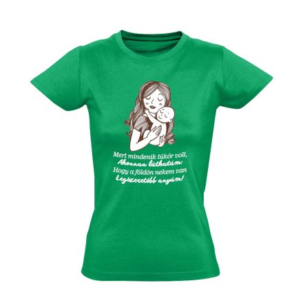 PetőfiAnyaVers anyák napi női póló (zöld)