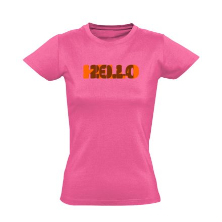 Hello narancs! szilveszteri női póló (rózsaszín)
