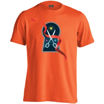 Évnyitó szilveszteri férfi póló (narancssárga)