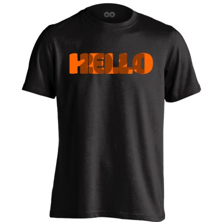 Hello narancs! szilveszteri férfi póló (fekete)
