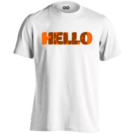 Hello narancs! szilveszteri férfi póló (fehér)