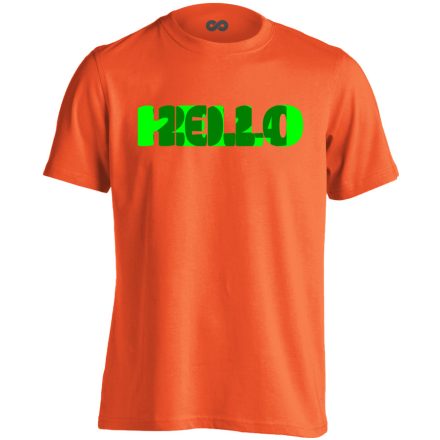 Hello zöld! szilveszteri férfi póló (narancssárga)