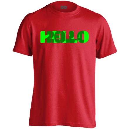 Hello zöld! szilveszteri férfi póló (piros)