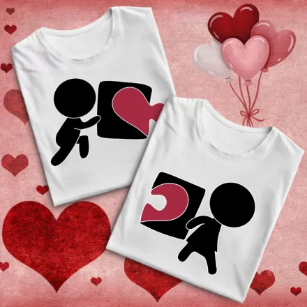 Páros puzzle love Valentin napi csomag (fehér termékek)