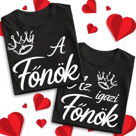 Páros A Főnök és Az Igazi Főnök Valentin napi csomag (fekete termékek)