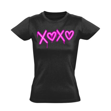 XOXO valentin napi női póló (fekete)