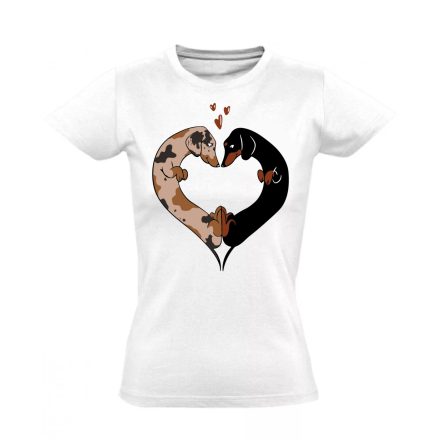 Tacsi szív valentin napi női póló (fehér)