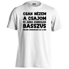 Szerencsés ember valentin napi férfi póló (fehér)