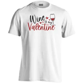 Wine is my valentine valentin napi férfi póló (fehér)