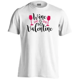 Wine is my valentine 2 valentin napi férfi póló (fehér)